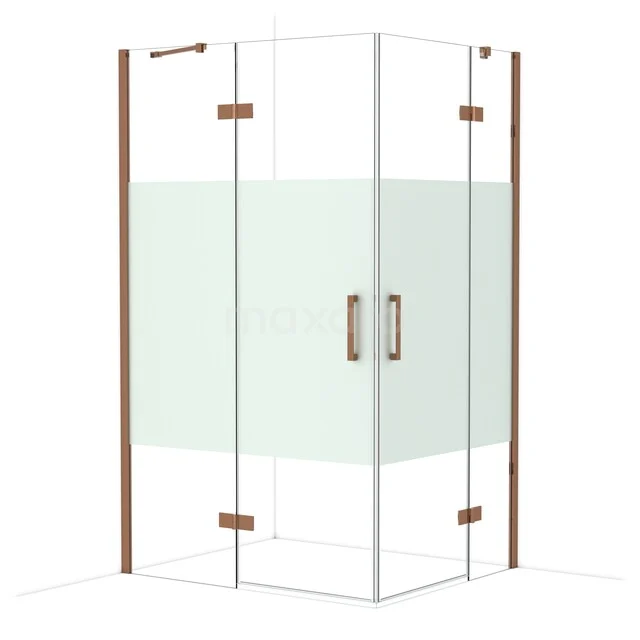 Diamond Shower enclosure | 120x100 cm Glanzend koper Clear with matt strip Pivot door Rectangle CDD6646413GKP Diamond Shower enclosure | 120x100 cm Glanzend koper Clear with matt strip Pivot door Rectangle CDD6646413GKP