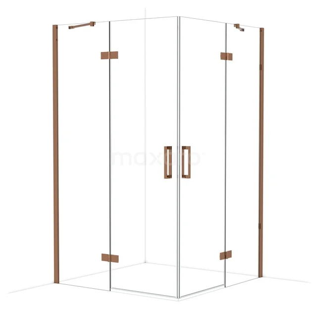 Duschkabine Diamond CDD6666410GKP Strakke Glaskabine mit Eckform, rostfreien Akzenten und bronzefarbenen Beschlägen für eine stilvolle Badezimmer Einrichtung.