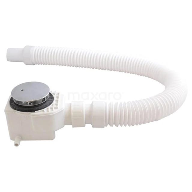 Siphon & drain hose Steam showers Chrome TS54011 Flexible white shower pump with ribbed hose and compact design, ideal for bathroom drainage.