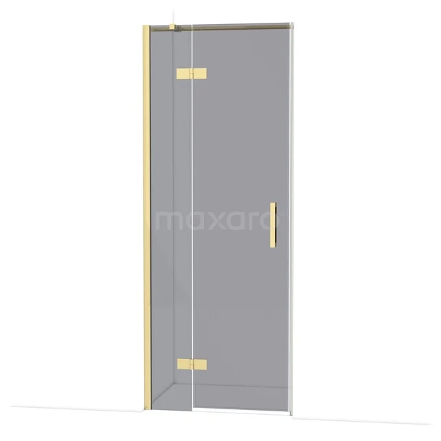 Diamond Douchedeur | 80 cm Glanzend lichtgoud Rookglas Draaideur DDB21351311GLG