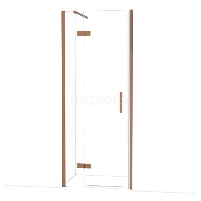 Diamond Duschtür | 80 cm Glänzendes Kupfer Klarglas Drehtür DDB21352110GKP Duschtür mit transparentem Glas, kupferfarbenen Akzenten und minimalistischem Design, ideal für ein modernes Badezimmer.