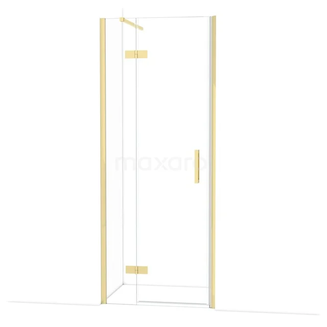 Diamond Duschtür | 80 cm Glänzendes Hellgold Klarglas Drehtür DDB21352110GLG Glas Duschtür mit goldfarbenen Akzenten, Eckdesign und modernem Aussehen, ideal für stilvolle Badezimmerrenovierungen.