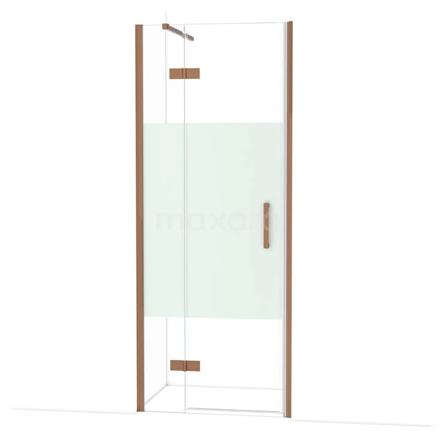 Diamant-Duschtüren DDB21352113GKP Duschkabine mit gläserner Ecktür, kupferfarbenen Details und modernem Erscheinungsbild, ideal für ein stilvolles Badezimmer.