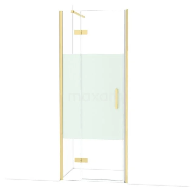 Diamant-Duschtüren DDB21352113GLG Glas Duschtür mit mattem Goldrahmen, Klarglas und mattem Akzent, modernes Badezimmerdesign.