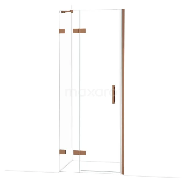 Diamond Douchedeur | 80 cm Glanzend koper Helder glas Draaideur DDB21352220GKP