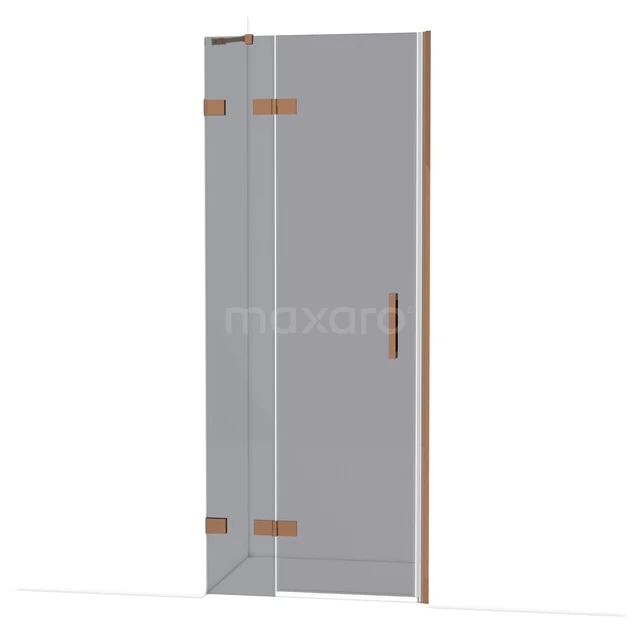 Diamond Douchedeur | 80 cm Glanzend koper Rookglas Draaideur DDB21352221GKP