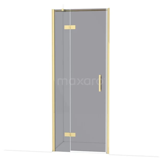 Diamond Douchedeur | 80 cm Glanzend lichtgoud Rookglas Draaideur DDB21352311GLG