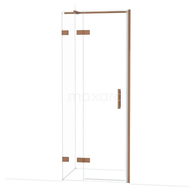 Diamond Douchedeur | 80 cm Glanzend koper Helder glas Draaideur DDB21352320GKP