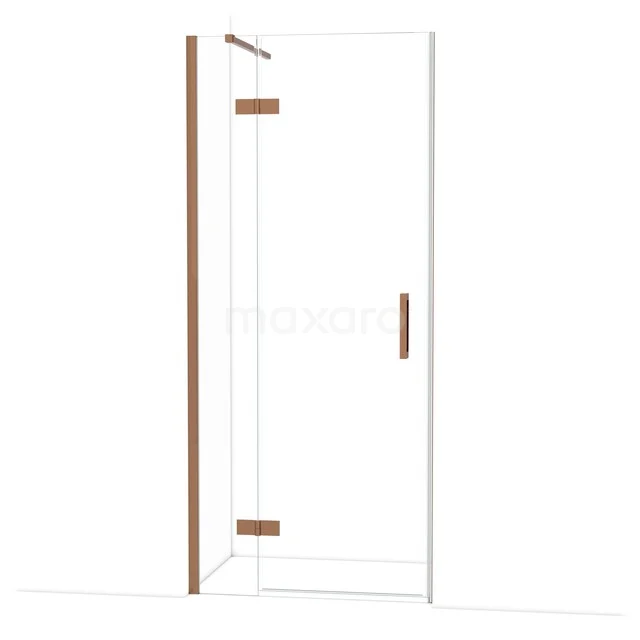Diamond Shower door | 90 cm Glanzend koper Clear glass Pivot door DDB21361110GKP