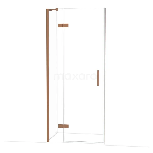 Diamond Shower door | 90 cm Glanzend koper Clear glass Pivot door DDB21361210GKP
