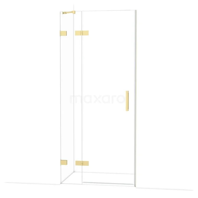 Diamond Shower door | 90 cm Glanzend lichtgoud Clear glass Pivot door DDB21361220GLG Diamond Shower door | 90 cm Glanzend lichtgoud Clear glass Pivot door DDB21361220GLG