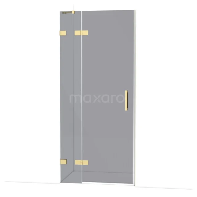 Diamond Shower door | 90 cm Glanzend lichtgoud Smoke glass Pivot door DDB21361221GLG Diamond Shower door | 90 cm Glanzend lichtgoud Smoke glass Pivot door DDB21361221GLG