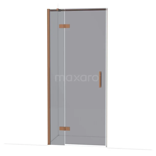 Diamond Douchedeur | 90 cm Glanzend koper Rookglas Draaideur DDB21361311GKP