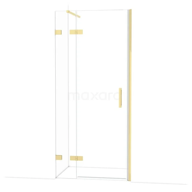 Diamond Shower door | 90 cm Glanzend lichtgoud Clear glass Pivot door DDB21362120GLG