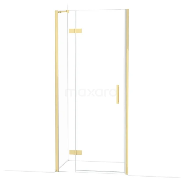 Diamond Shower door | 90 cm Glanzend lichtgoud Clear glass Pivot door DDB21362210GLG