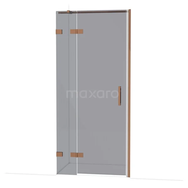 Diamond Douchedeur | 90 cm Glanzend koper Rookglas Draaideur DDB21362321GKP