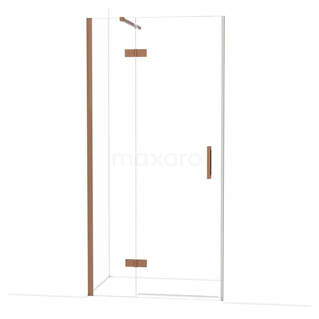 Diamond Douchedeur | 100 cm Glanzend koper Helder glas Draaideur DDB21461110GKP
