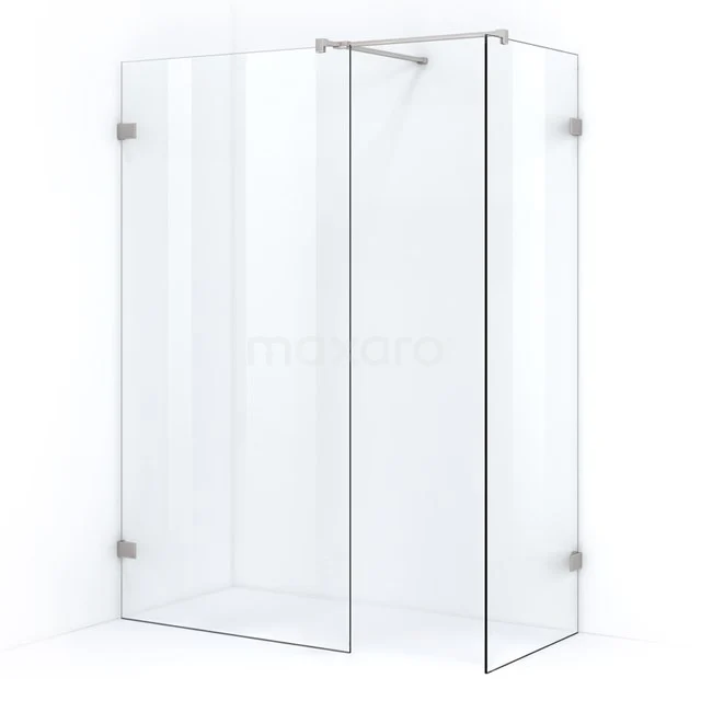 Eck-Duschkabine aus Klarglas mit Aluminiumprofilen, modernes Design, ideal für ein stilvolles und funktionales Badezimmer.