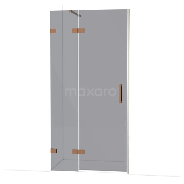 Diamond Douchedeur | 100 cm Glanzend koper Rookglas Draaideur DDB21461121GKP