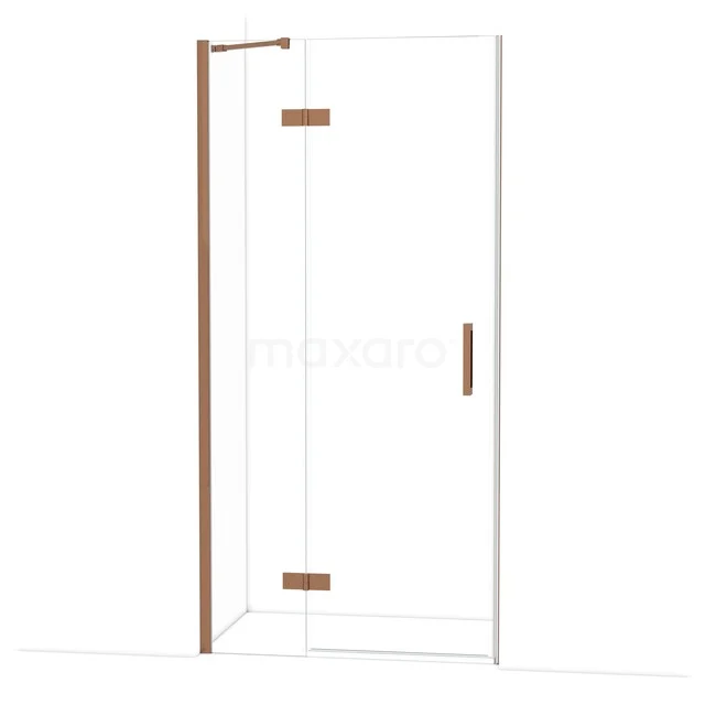 Diamond Shower door | 100 cm Glanzend koper Clear glass Pivot door DDB21461210GKP