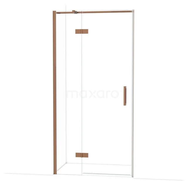 Duschtür mit Eckeinstieg, Klarglas und bronzefarbenem Rahmen, geeignet für moderne Bäder mit luxuriösem Erscheinungsbild.