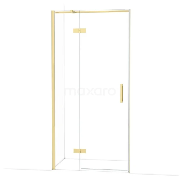 Goldene Glastür mit Klarglas und minimalistischem Design für ein modernes Badezimmer.