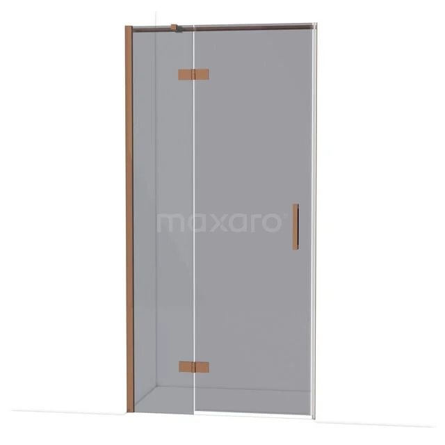 Diamond Douchedeur | 100 cm Glanzend koper Rookglas Draaideur DDB21461311GKP Diamond Douchedeur | 100 cm Glanzend koper Rookglas Draaideur DDB21461311GKP