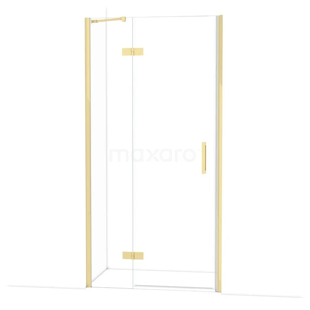 Diamond Shower door | 100 cm Glanzend lichtgoud Clear glass Pivot door DDB21462210GLG