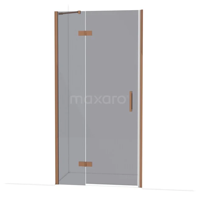 Diamond Shower door | 100 cm Glanzend koper Smoke glass Pivot door DDB21462211GKP