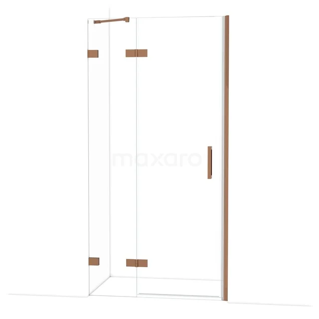 Diamond Shower door | 100 cm Glanzend koper Clear glass Pivot door DDB21462220GKP