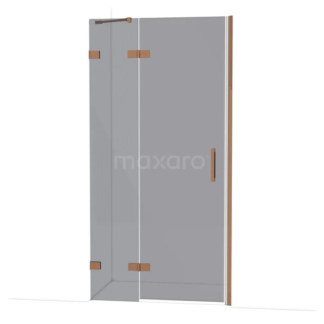 Diamond Shower door | 100 cm Glanzend koper Smoke glass Pivot door DDB21462221GKP