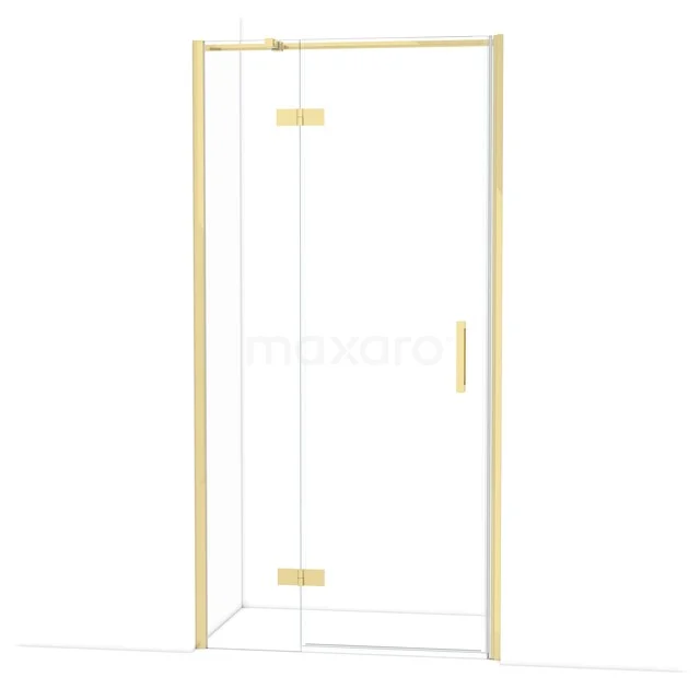 Diamond Shower door | 100 cm Glanzend lichtgoud Clear glass Pivot door DDB21462310GLG