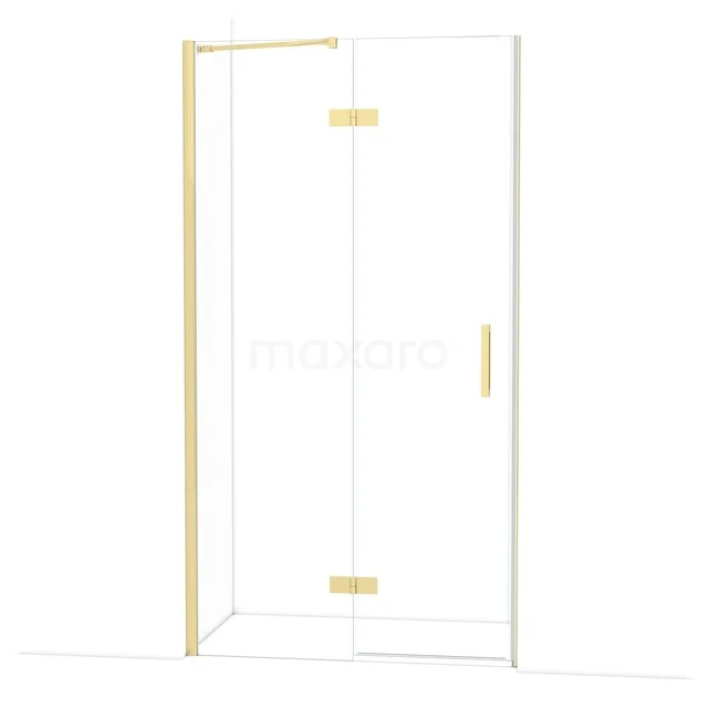 Diamond Shower door | 110 cm Glanzend lichtgoud Clear glass Pivot door DDB21651210GLG Diamond Shower door | 110 cm Glanzend lichtgoud Clear glass Pivot door DDB21651210GLG
