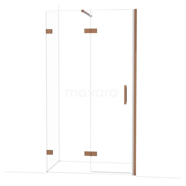 Diamond Shower door | 110 cm Glanzend koper Clear glass Pivot door DDB21652120GKP