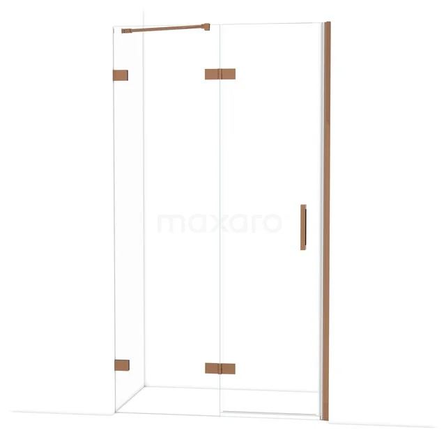 Diamond Shower door | 110 cm Glanzend koper Clear glass Pivot door DDB21652220GKP Diamond Shower door | 110 cm Glanzend koper Clear glass Pivot door DDB21652220GKP