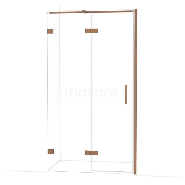 Diamond Douchedeur | 110 cm Glanzend koper Helder glas Draaideur DDB21652320GKP