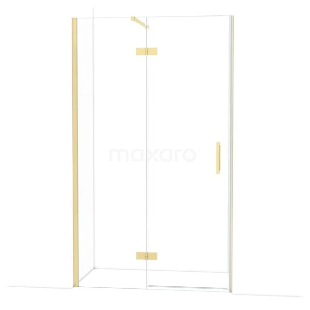 Diamant-Duschtüren DDB21661110GLG Glasdouchedeur mit goldfarbenen Scharnieren und Haltegriff, modernes Design für einen modernen Badezimmerstil.