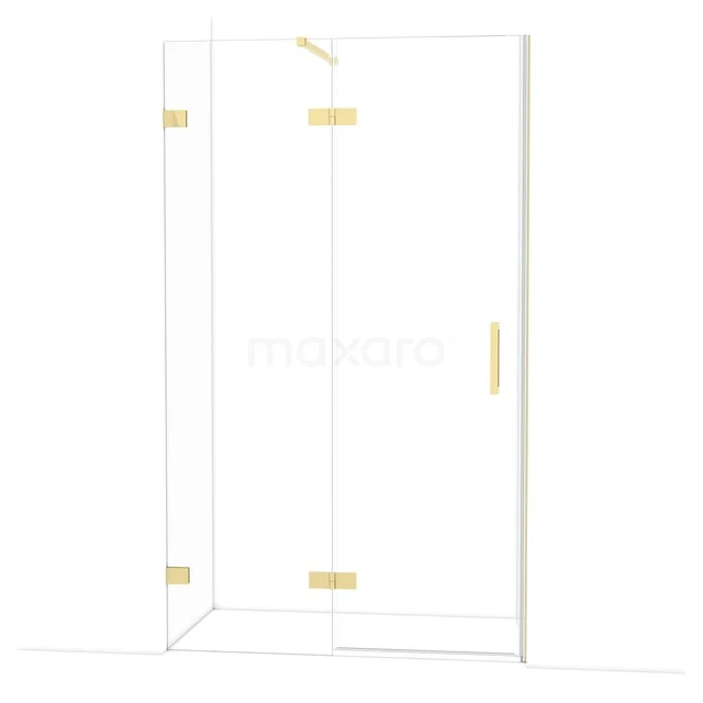 Diamond Shower door | 120 cm Glanzend lichtgoud Clear glass Pivot door DDB21661120GLG Diamond Shower door | 120 cm Glanzend lichtgoud Clear glass Pivot door DDB21661120GLG