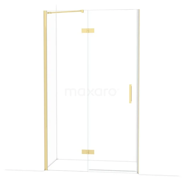 Diamond Douchedeur | 120 cm Glanzend lichtgoud Helder glas Draaideur DDB21661210GLG Diamond Douchedeur | 120 cm Glanzend lichtgoud Helder glas Draaideur DDB21661210GLG