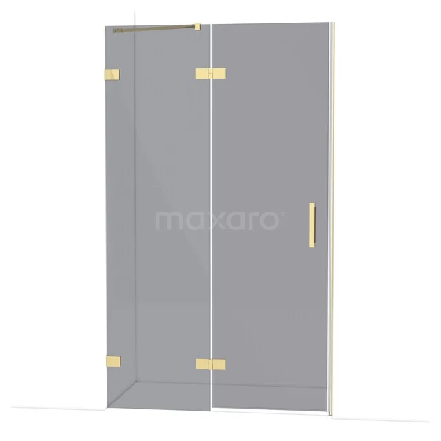 Diamond Douchedeur | 120 cm Glanzend lichtgoud Rookglas Draaideur DDB21661221GLG