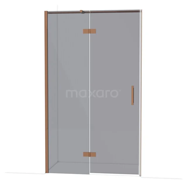 Diamond Douchedeur | 120 cm Glanzend koper Rookglas Draaideur DDB21661311GKP