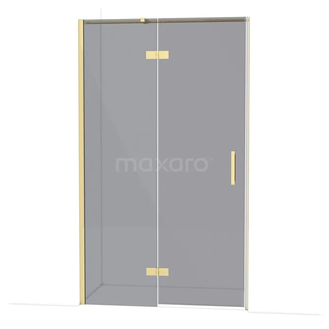 Diamond Duschtür | 120 cm Glänzendes Hellgold Rauchglas Drehtür DDB21661311GLG Glasene Duschtür 90 cm mit goldfarbenem Rahmen, Drehmechanismus und modernem Design für ein stilvolles Badezimmer.