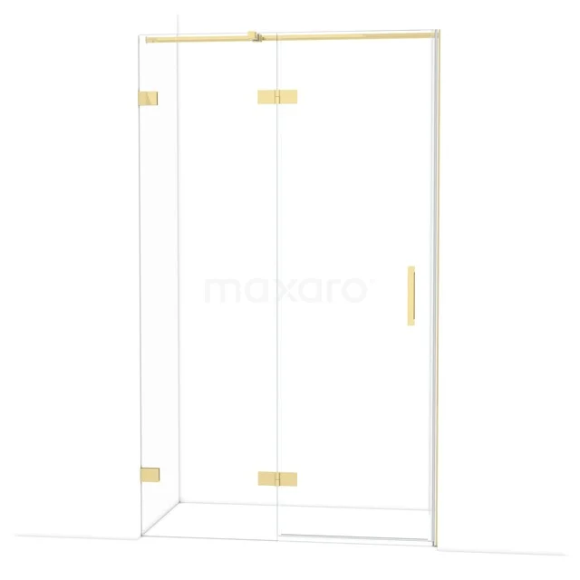 Diamond Douchedeur | 120 cm Glanzend lichtgoud Helder glas Draaideur DDB21661320GLG Diamond Douchedeur | 120 cm Glanzend lichtgoud Helder glas Draaideur DDB21661320GLG