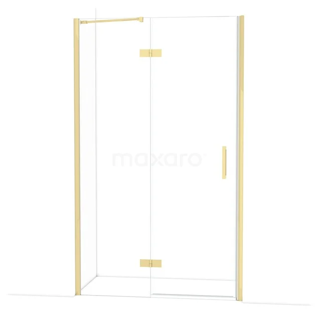 Diamond Douchedeur | 120 cm Glanzend lichtgoud Helder glas Draaideur DDB21662210GLG Diamond Douchedeur | 120 cm Glanzend lichtgoud Helder glas Draaideur DDB21662210GLG