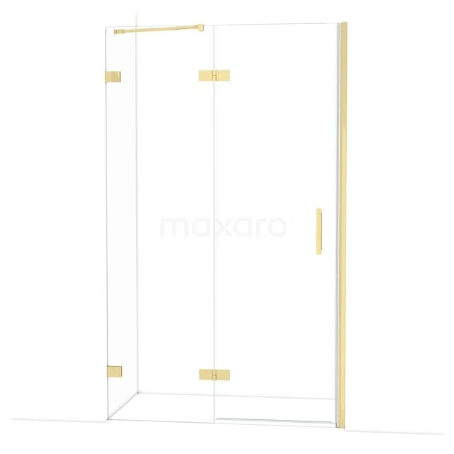 Diamond Douchedeur | 120 cm Glanzend lichtgoud Helder glas Draaideur DDB21662220GLG Diamond Douchedeur | 120 cm Glanzend lichtgoud Helder glas Draaideur DDB21662220GLG