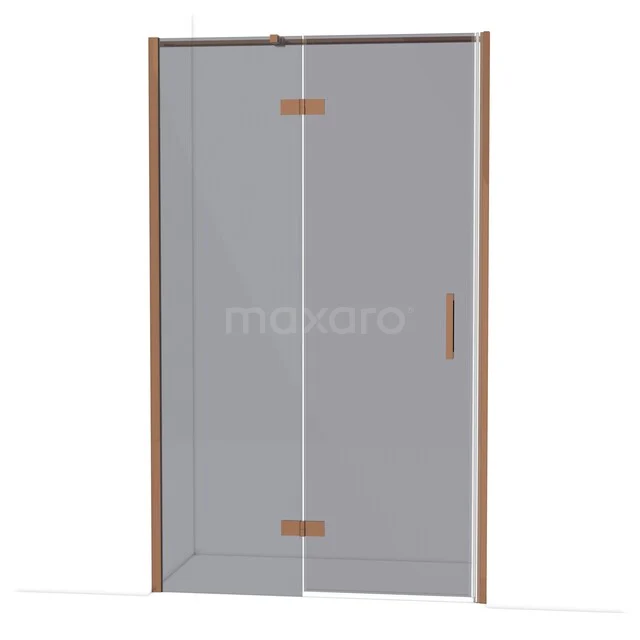 Diamond Douchedeur | 120 cm Glanzend koper Rookglas Draaideur DDB21662311GKP