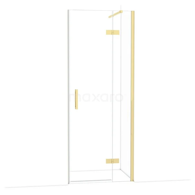 Diamant-Duschtüren DDB22351110GLG Glasene Duschtür mit goldfarbenen Scharnieren und Haltegriff, modernes Design für eine stilvolle Badezimmer Einrichtung.