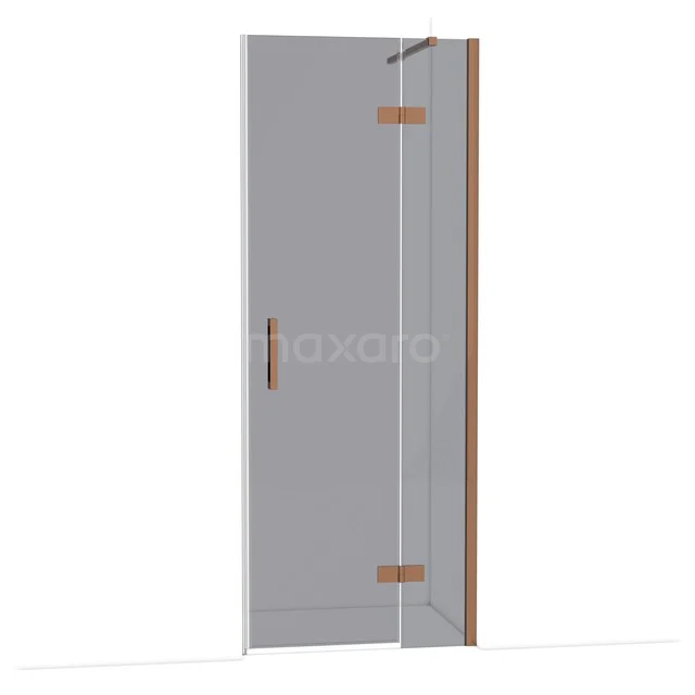 Diamond Shower door | 80 cm Glanzend koper Smoke glass Pivot door DDB22351111GKP