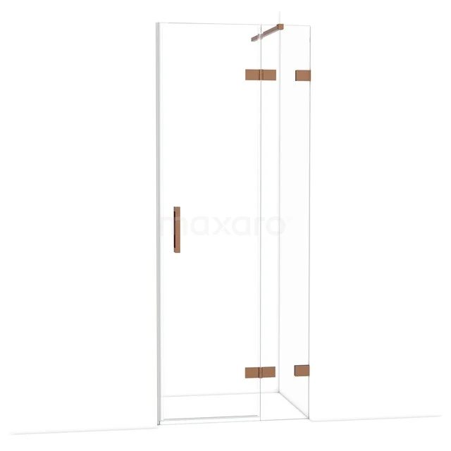 Diamant-Duschtüren DDB22351120GKP Glasdouchedeur mit Eckdesign, goldenen Scharnieren und Haltegriff, ideal für einen modernen Badezimmerstil.