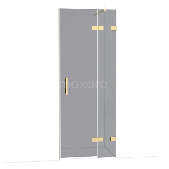 Diamond Shower door | 80 cm Glanzend lichtgoud Smoke glass Pivot door DDB22351121GLG Diamond Shower door | 80 cm Glanzend lichtgoud Smoke glass Pivot door DDB22351121GLG